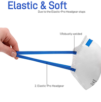 Masque respiratoire FFP2 anti-particules jetable de qualité supérieure avec 5 couches, certifié CE, test Dolomite réussi