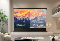 Pantalla de Proyección Motorizada SCREEN PRO, con Control Remoto, Elevación Automática desde el Suelo, Color Gris Cristal Negro Diamante, para Cine en Casa