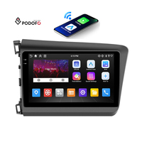 Stereo Mobil Android Podofo 9 inci untuk Honda Civic 2012-2015, Radio Mobil, Autoradio, Wireless Carplay, Android Auto, GPS, Wifi, OEM/ODM