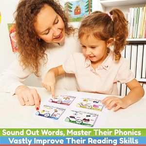 Phonics THẺ FLASH học cách đọc trong 20 giai đoạn chữ ghép pha trộn nguyên âm dài âm thanh trò chơi cho trẻ em lứa tuổi 4-8 mẫu giáo - Product Image 2