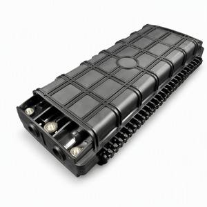 Boîtier <span class=keywords><strong>de</strong></span> raccordement optique en ligne 48 fibres, 4*16mm ports, joint mécanique horizontal, étanchéité IP68 ABS+PC - Product Image 1