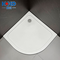 Receveur de douche moderne en acrylique blanc HOKO receveur de douche de salle de bain de taille personnalisée pour hôtels et salles de douche