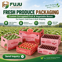 Boîtes rigides en carton ondulé de haute qualité, écologiques et résistantes, FUJU, pour l'agriculture/les fruits/les légumes, emballage personnalisé, logo personnalisé