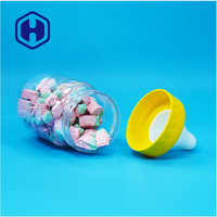 Vente en gros de pots en plastique PET transparent de qualité alimentaire, sans BPA, étanches, avec couvercle en aluminium, pour collations, aliments pour bébés, chocolat, chewing-gum