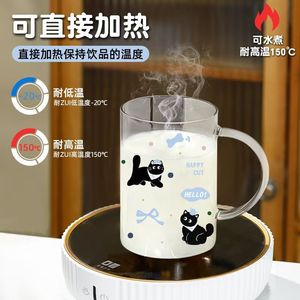 Cartoon Glass <b>Straw</b> <b>Cup</b> With Handle Transparent Drinkware For Office School Use - Product Image 4