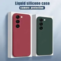 Pour Samsung Galaxy S23 S22 S21 Ultra S20 FE A53 A52 A54 5G étui souple en silicone liquide pour Samsung S22 Plus S21 S23 FE housse de téléphone
