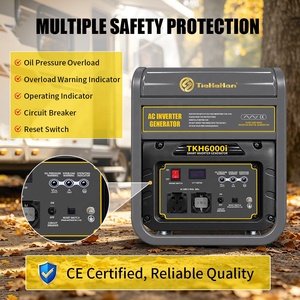 Générateur onduleur 3kW 230V 50Hz CE à onde sinusoïdale pure, faible THD, portable, essence, prise EU/UK, double sortie, réservoir 15L, 4 temps - Product Image 3