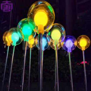 Lampe à boule LED en tube d'acier inoxydable de 75 cm de hauteur et 8 cm de diamètre, pour intérieur et extérieur, mariage, Noël, décorations solaires de jardin - Product Image 1