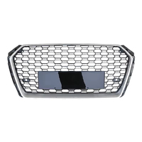 Calandre avant de remplacement style RS4 avec cadre argenté et maille noire pour Audi A4 B9 2017 2018 2019, pièce auto de rechange pour mise à niveau