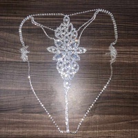 Nouvelle Lingerie Sexy en Cristal et Strass, Chaîne de Corps, Ensemble de Lingerie Érotique 2 Pièces pour Femme (Soutien-Gorge et Culotte)