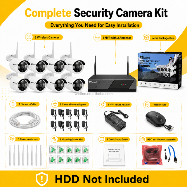 Wistino 4CH 8CH 6MP H265 Plus NVR Surveillance System Smart AI Detection Color Night Vision Audio Outdoor CCTV System