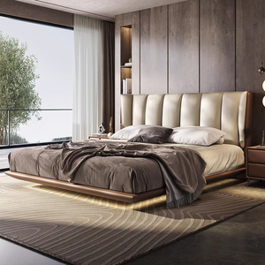 Base de <span class=keywords><strong>Cama</strong></span> Moderna de Lujo de Alta Gama, Tapizada y Suave, Tamaño King, Base de <span class=keywords><strong>Cama</strong></span> Flotante <span class=keywords><strong>Suspendida</strong></span>, Ligera, Estilo Hotel, en Venta - Product Image 3