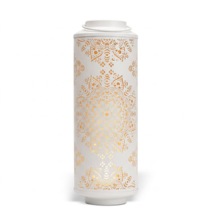 Portavelas votivas altos de metal negro al por mayor con diseño de mandala calado para decoración de bodas - Product Image 3