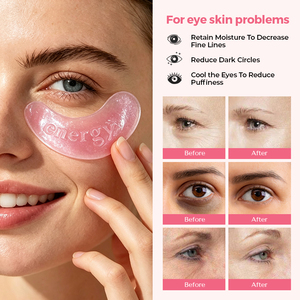 Masque pour les yeux en cristal rose Gmpc Factory, <span class=keywords><strong>anti</strong></span>-poches, <span class=keywords><strong>anti</strong></span>-<span class=keywords><strong>cernes</strong></span>, patchs hydrogel au collagène - Product Image 3