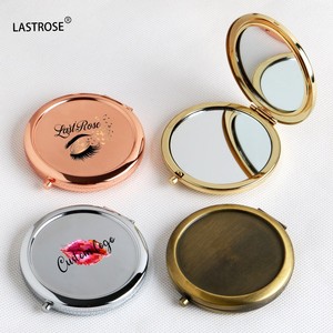 Cá Nhân Logo Tư Nhân Vòng Double Side Sliver Vàng Thép Không Gỉ Có Thể Gập Lại Túi Xách Tay Cầm Tay <span class=keywords><strong>Make</strong></span> <span class=keywords><strong>up</strong></span> Gương - Product Image 1