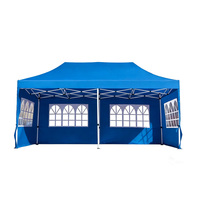 Carpa Plegable Impermeable y Anti-UV, Toldo Portátil con Ventanas Transparentes para Campamentos y Mercados al Aire Libre