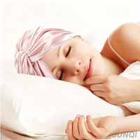 Bonnet de nuit en satin de soie double couche avec logo personnalisé, respirant, anti-frisottis, ajustement parfait pour femmes aux cheveux bouclés et tressés, soin des cheveux, OEM