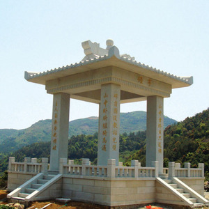 Temple chinois extérieur granit naturel pierre bouddhiste pavillon sculpture avec clôture colonne Gazebo Sculpture pour les conceptions de <span class=keywords><strong>jardin</strong></span> - Product Image 4