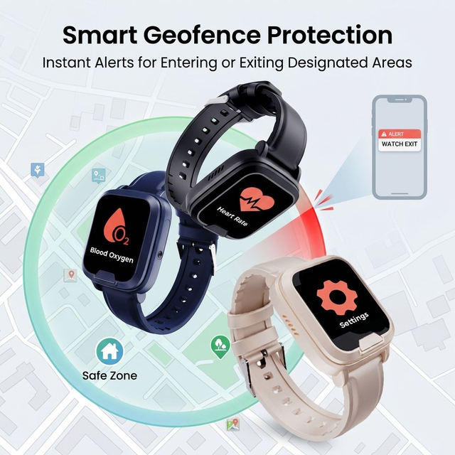 Health Blood Pressure Tracking Smart Bracelet Touch Screen Fall Detection One-Touch SOS Call Positioning GPS Tracker Plastic