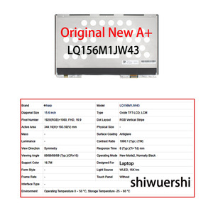 Shiwuershi Original Nuevo A+ 15.6" 1920x1080 Slim EDP 30 Pines TFT Pantalla LCD para Portátil LQ156M1JW01 02 <span class=keywords><strong>13</strong></span> 15 31 <span class=keywords><strong>41</strong></span> 43 - Product Image 6
