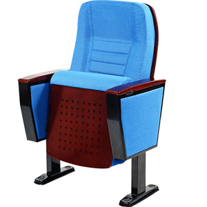 Silla de Auditorio Anji Yijian, Tapizada en Tela Azul, Estructura de Acero Laminado en Frío, Silla para Salón de Conferencias Escolares - Product Image 1