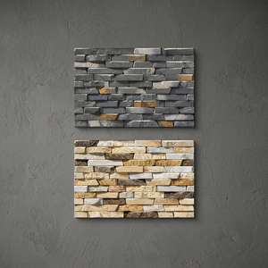 Carreaux muraux en céramique numérique gaufrés haute profondeur 300x450mm, finition satinée mate, texture pierre pour façade extérieure - Product Image 1