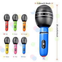 Microphones gonflables en PVC pour concerts musicaux, fêtes à thème, décorations de scène d'anniversaire, fournitures personnalisables en couleur