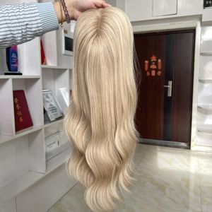 Russian Human Hair <b>Wig</b> <b>Blonde</b> Balayage Invisible Lace Hairline Silk Top Weft Medical <b>Wig</b> Wholesale Factory Ready to Ship - Product Image 6