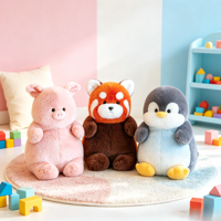 Peluche personnalisée de la série Lazy : Cochon, Renard, Raton laveur, Pingouin – Cadeau pour enfants