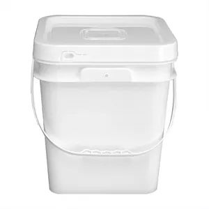 批发方形塑料桶16L定制塑料桶4加仑塑料储物桶