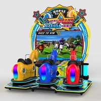 Console de jeu d'arcade de course de chevaux Dragon Battle Knight à 3 joueurs, 75 pouces, modèle Wzl 6890, à pièces, 110/220V, jeu interactif