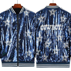 Cow Boys Game Day Sports Dallas Cowboy Jersey <strong>Sequin</strong> T-Shirt Cowboy Football <strong>Sequin</strong> <strong>Tops</strong> for Women - Product Image 5
