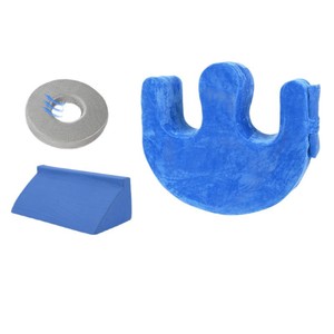 KS Blue Velvet <b>U</b>-<b>Shaped</b> Turning <b>Pillow</b> Soft Comfortable For Elderly Leg Support - Product Image 5