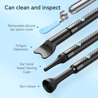 Kit de Endoscopio Portátil X6-D 5MP Wifi, Herramienta de Extracción de Cera de Oídos con Cámara