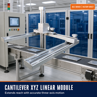 Module d'actionneur linéaire à cantilever pour robot cartésien industriel OEM à 3 axes de haute précision avec chaîne porte-câbles pour le collage et la soudure