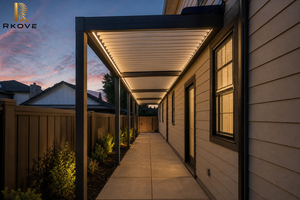 RKOVE Pergola Bioclimatique Aluminium 3x6m Attached Home Walkway Waterproof Cover Enclosed Outdoor Balcony aluminum garden pergo - Product Image 2