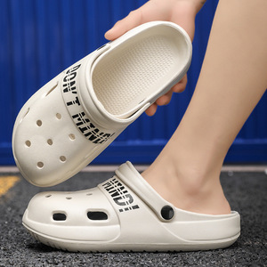 Men's Closed Toe EVA <b>Slide</b> Sandals Breathable Lightweight Casual Outdoor Summer Shoes With Print Logo - Product Image 1