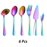 Service de couverts de table en acier inoxydable, avec cuillère fendue, cuillère à sucre, louche à soupe, couteau à gâteau de mariage