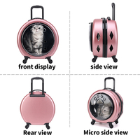 Valise de voyage à roulettes pour animaux de compagnie, sac de transport transparent pour chiens, sacs à roulettes pour animaux de compagnie, produits de voyage pour chats et chiens