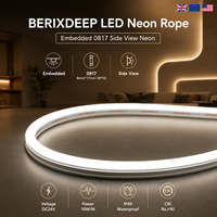 BERIXDEEP Bande lumineuse néon intégrée 0817 à vision latérale, flexible, étanche IP44, DC24V, en silicone LED pour éclairage