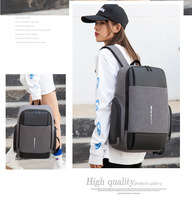 Sac à dos intelligent USB pour ordinateur portable pour hommes, sac de voyage pour ordinateur portable d'affaires Oxford étanche, accessoire de travail et d'étude