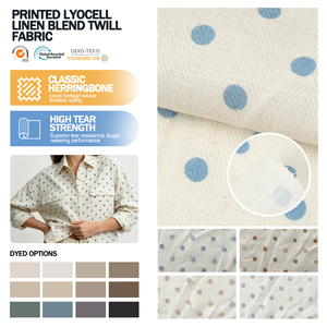High Quality Custom Woven Herringbone Twill Printed Lyocell Viscose Nylon Linen Herringbone Twill Fabric for Clothing - Product Image 1