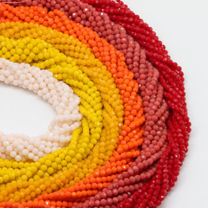 Cuentas espaciadoras de vidrio redondas facetadas de <span class=keywords><strong>4mm</strong></span> y 6mm, cuentas redondas de cristal sueltas para accesorios de fabricación de joyas hechas a mano DIY, venta al por mayor - Product Image 1