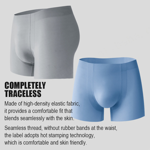 Bóxer suave de seda helada ultrafino para hombre, ropa interior sin costuras de seda helada para hombre, calzoncillos y calzoncillos para hombre de talla grande - Product Image 6