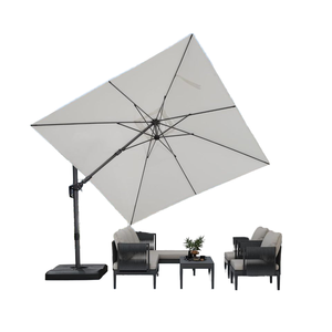 300X300 cm Twist Cantilever <span class=keywords><strong>Parasol</strong></span> 360 ° Manivelle Inclinable <span class=keywords><strong>Grand</strong></span> Cadre En Aluminium Rotation À 360 ° Jardin Cour - Product Image 1