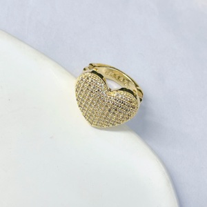 Anillo de Corazón de Lujo al por Mayor JML, Anillo de Diamantes Brillantes, Oro Laminado de <span class=keywords><strong>14K</strong></span>, Anillo de Piedras Preciosas de Alta Calidad Estilo Hip-Hop, Joyería de Oro Laminado - Product Image 4