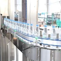 Mesin Pengisian dan Pelabelan Botol Air Minum Mineral Murni dalam Kemasan Plastik PET Otomatis Penuh 3 in 1