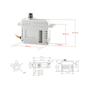 KST A15-1810 20kg คอร์เลส HV ฟอสเฟอร์บรอนซ์ชุบแข็งมาตรฐานสูงแม่นยำขนาดเล็ก RC UAV fuselage ปีกบิน - Product Image 5