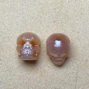 Calavera 7-9mm Perlas talladas Color natural Perlas sueltas de agua dulce para la fabricación de joyas DlYJewelry - Product Image 3