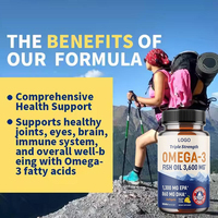 Capsules d'huile de poisson oméga 3, complément nutritionnel/diététique pour adultes, acides gras polyinsaturés EPA DHA DPA, végétalien, sans OGM